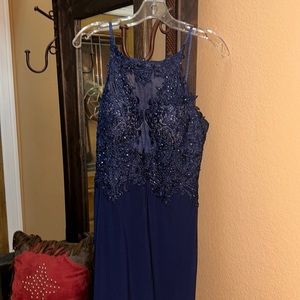 CACHET - JERSEY GOWN EMBROIDERED BEAD BODICE 59120Z